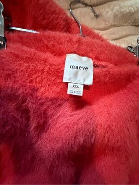 Maeve Coral Fuzzy Knit Sweater